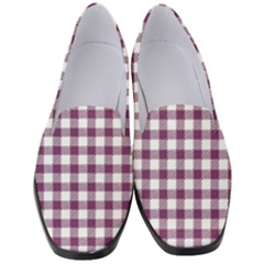 Straight Purple White Small Plaids  Women s Classic Loafer Heels by ConteMonfrey