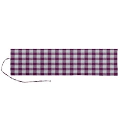 Straight Purple White Small Plaids  Roll Up Canvas Pencil Holder (l) by ConteMonfrey