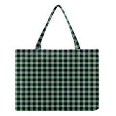Straight Green Black Small Plaids   Medium Tote Bag by ConteMonfrey
