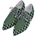 Straight Green Black Small Plaids   Pointed Oxford Shoes View2
