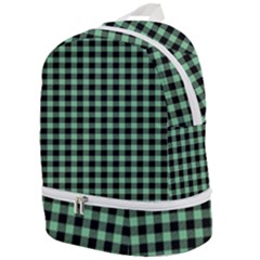Straight Green Black Small Plaids   Zip Bottom Backpack by ConteMonfrey