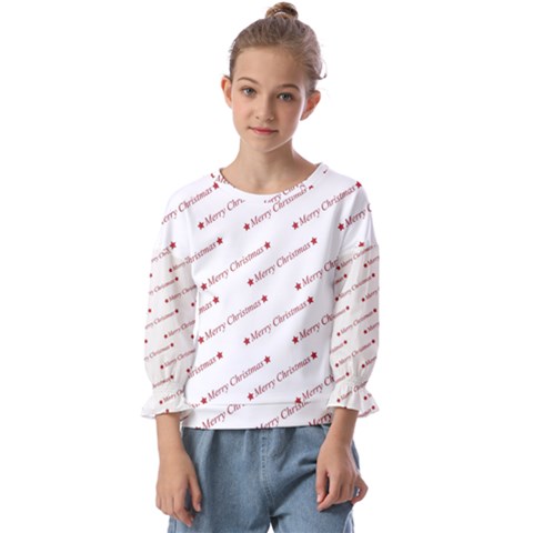 Christmas Cute Kids  Cuff Sleeve Top by nateshop