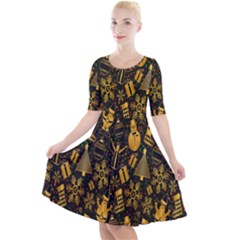 Christmas Quarter Sleeve A-line Dress by nateshop