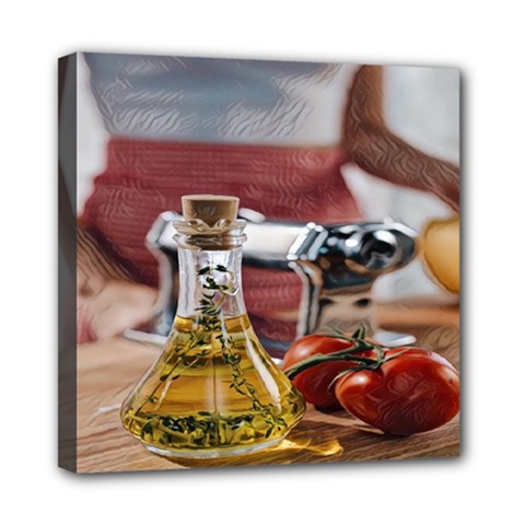 Healthy Ingredients - Olive Oil And Tomatoes Mini Canvas 8  X 8  (stretched) by ConteMonfrey