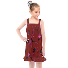Doodles Maroon Kids  Overall Dress by nateshop