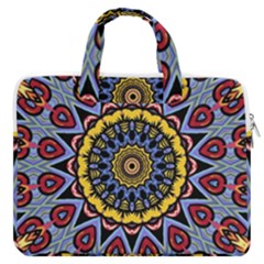 Kaleidoscope Mandala Colorful Macbook Pro 13  Double Pocket Laptop Bag by Wegoenart