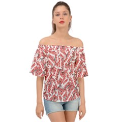 Merry-christmas Off Shoulder Short Sleeve Top by nateshop