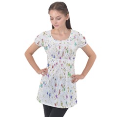 Star Puff Sleeve Tunic Top by nateshop
