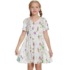 Star Kids  Short Sleeve Tiered Mini Dress by nateshop