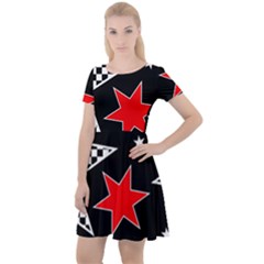 Stars Cap Sleeve Velour Dress  by nateshop