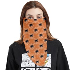 Halloween Black Orange Spiders Face Covering Bandana (triangle) by ConteMonfrey