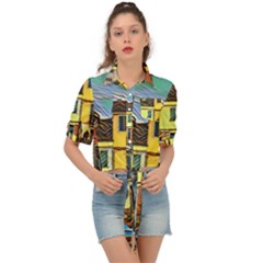 Colorful Venice Homes Tie Front Shirt  by ConteMonfrey