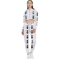 Ant Insect Pattern Cartoon Ants Cropped Zip Up Lounge Set by Ravend