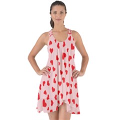 Hearts Valentine Heart Pattern Show Some Back Chiffon Dress