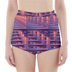 Abstract Pattern Colorful Background High-waisted Bikini Bottoms