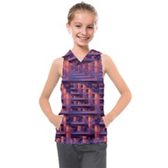 Abstract Pattern Colorful Background Kids  Sleeveless Hoodie by Ravend