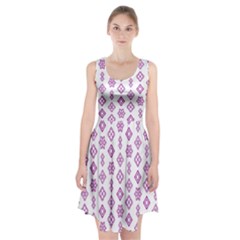 Geometric Pattern Purple Pattern Racerback Midi Dress