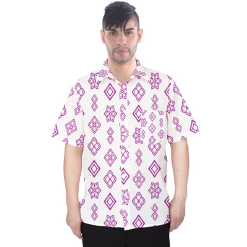 Geometric Pattern Purple Pattern Men s Hawaii Shirt by Ravend