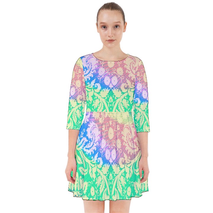 Hippie Fabric Background Tie Dye Smock Dress