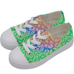 Hippie Fabric Background Tie Dye Kids  Low Top Canvas Sneakers by Ravend