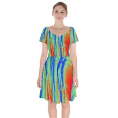 Pattern Design Decorative Art Short Sleeve Bardot Dress