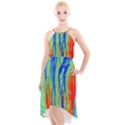 Pattern Design Decorative Art High-Low Halter Chiffon Dress  View1