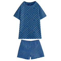Abstract Geometry Pattern Kids  Swim Tee And Shorts Set by Ravend