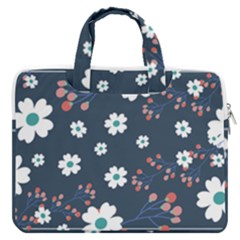 Floral Digital Paper Background Macbook Pro 16  Double Pocket Laptop Bag 
