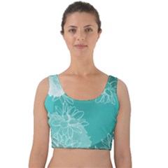 Flower Floral Design Background Velvet Crop Top