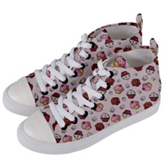 Cake Cupcake Sweet Dessert Food Women s Mid-top Canvas Sneakers by Ravend