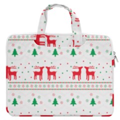 Christmas Illustration Texture Pattern Macbook Pro 16  Double Pocket Laptop Bag 