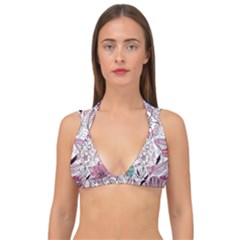 National Wind Flower Knitting Pattern Flower Symmetry Double Strap Halter Bikini Top