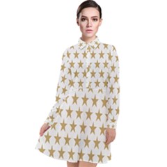 Stars-3 Long Sleeve Chiffon Shirt Dress by nateshop