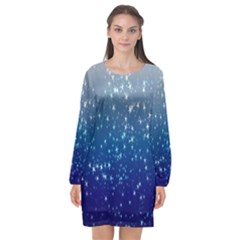 Stars-4 Long Sleeve Chiffon Shift Dress  by nateshop
