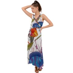 Im Fourth Dimension Colour 74 V-neck Chiffon Maxi Dress by imanmulyana