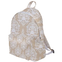 Clean Brown And White Ornament Damask Vintage The Plain Backpack by ConteMonfrey