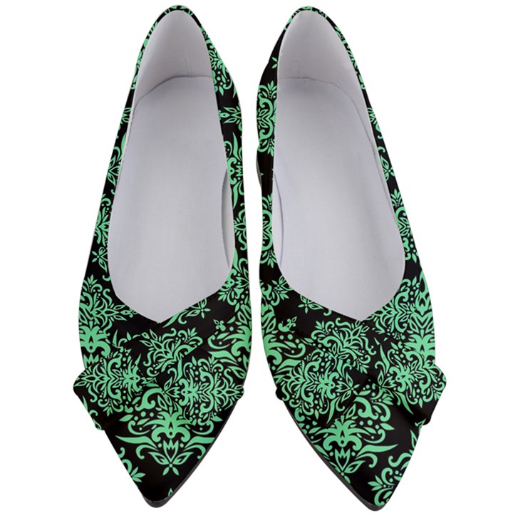 Black And Neon Ornament Damask Vintage Women s Bow Heels