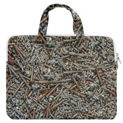 Screws Scrap Metal Rusted Screw Art Macbook Pro 16  Double Pocket Laptop Bag  by Wegoenart