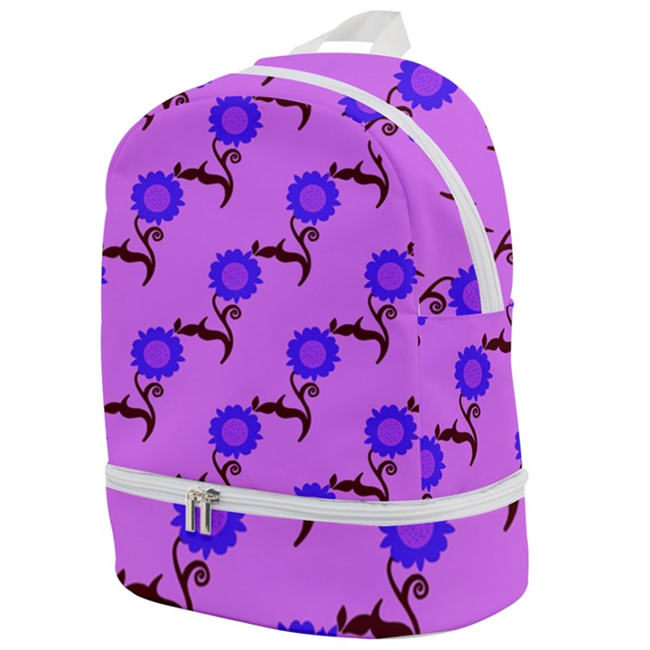 Illustration Flower Floral Design Pattern Zip Bottom Backpack