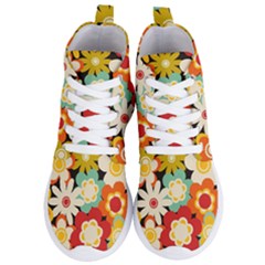 Floral Retro Vintage Blossom Women s Lightweight High Top Sneakers