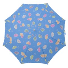 Seashell Clam Pattern Art Design Straight Umbrellas by Ravend