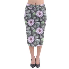 Flower  Petal  Spring Watercolor Midi Pencil Skirt by Ravend