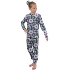 Flower Petal Spring Watercolor Kids  Long Sleeve Set 