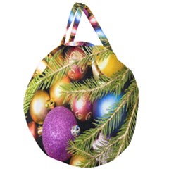 Background Of Christmas Decoration Giant Round Zipper Tote by artworkshop