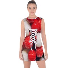 Beads Lace Up Front Bodycon Dress by artworkshop