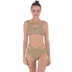 Burlap Texture Bandaged Up Bikini Set  by nateshop