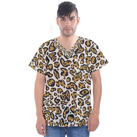 Cheetah Men s V-neck Scrub Top by nateshop