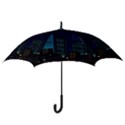 City Building Pixel Art Vaporwave Hook Handle Umbrellas (Medium) View3