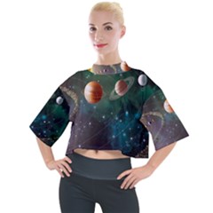 Planet Galaxy Fantasy Mock Neck Tee