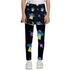 Galaxy Cosmos Rocket Spaceship Ufo Kids  Skirted Pants by Wegoenart